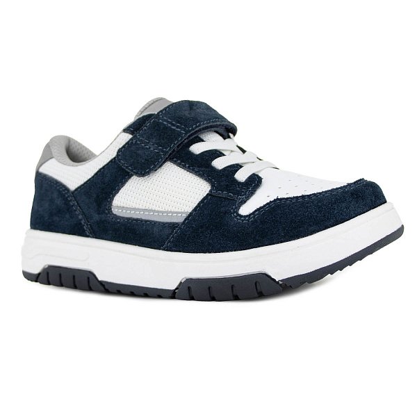Кроссовки ортопедические Ортобум для мальчиков 33054-03 синий бархат с белым.