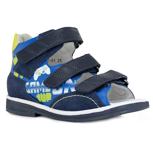 Сандали ортопедические Ортобум для мальчиков 27057-01 темно-синий бриз.