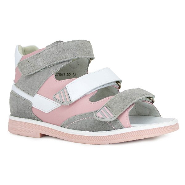 Сандали ортопедические Ортобум для девочек 27057-02 розовый туман.