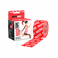 Кинезио тейп Rocktape 5см х 5м красный/логотип.