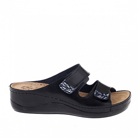 Сабо Fratelli Babb женские D-3333 черный/черно-белая змея. Изображение 2 из 5