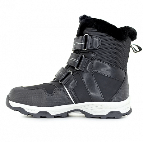 Полусапожки ортопедические Ортобум с мехом для мальчиков 63395-43 черный/серый. Изображение 2 из 4